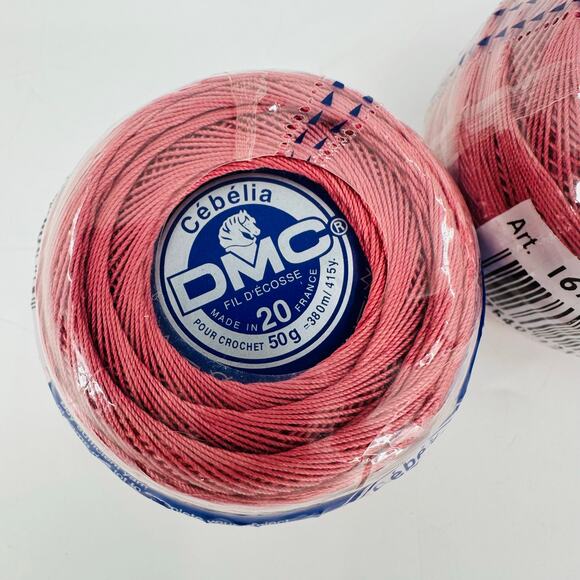 DMC Cebelia Crochet 167G 100% Mercerized Cotton Size 20 Dusty Pink 223 (2) Balls - Picture 8 of 8